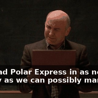 to read Polar Express in as normal a way as we can possibly manage.