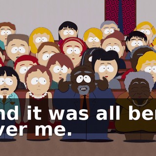 and it was all bent over me.