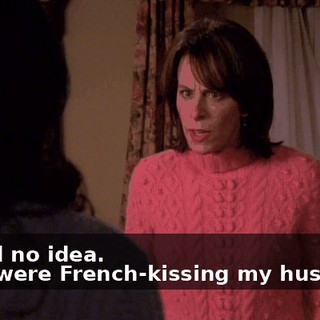 - I had no idea. - You were French-kissing my husband?