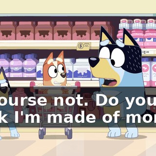 Of course not. Do you think I'm made of money?