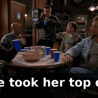 She took her top off!