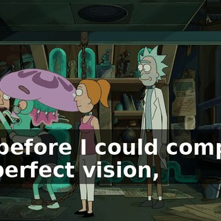 But before I could complete my perfect vision,