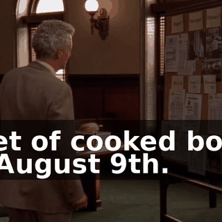 a set of cooked books on August 9th.