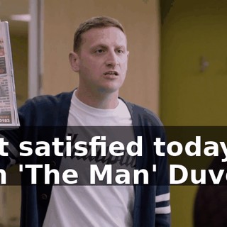 "Get satisfied today by Sam 'The Man' Duvet"?