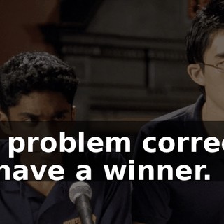 this problem correctly, we have a winner.