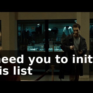 I need you to initial this list