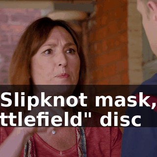 his Slipknot mask, his "Battlefield" disc
