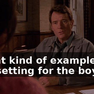 What kind of example are we setting for the boys?