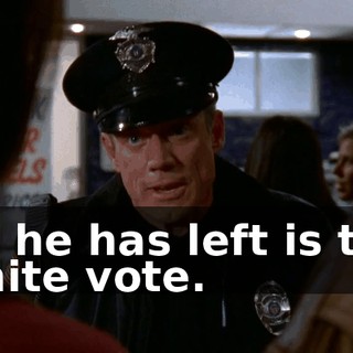 All he has left is the white vote.