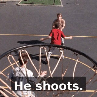 He shoots.