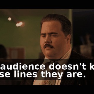 The audience doesn't know whose lines they are.