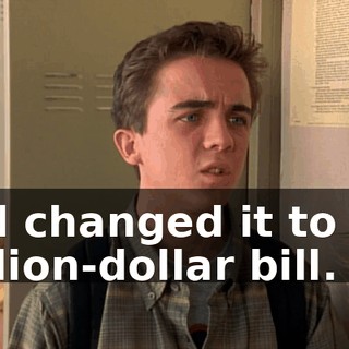 and changed it to the million-dollar bill.