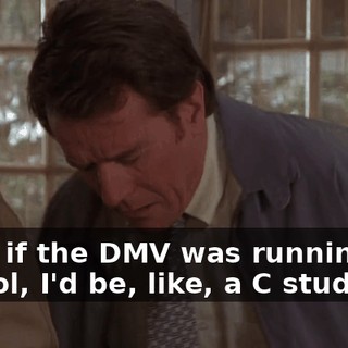 Man, if the DMV was running my school, I'd be, like, a C student.