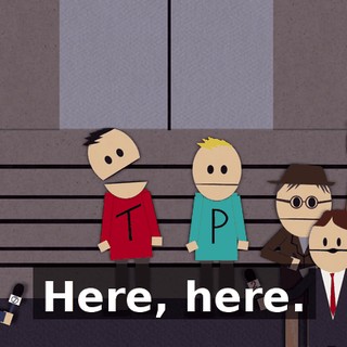 Here, here.