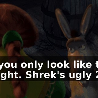 But you only look like this at night. Shrek's ugly 24-7.