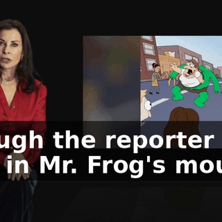 Though the reporter who was in Mr. Frog's mouth