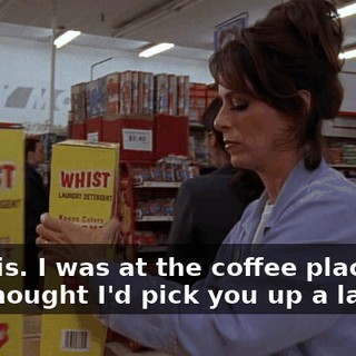 Hi, Lois. I was at the coffee place and just thought I'd pick you up a latte.