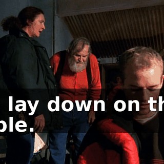 Go lay down on that table.