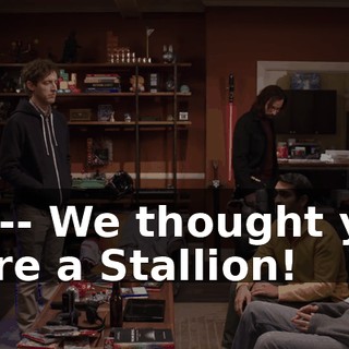 We-- We thought you were a Stallion!