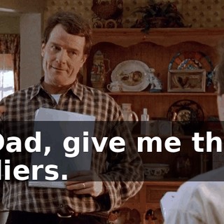 Dad, give me the fliers.