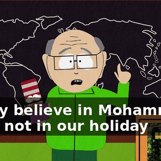 ♪ They believe in Mohammed and not in our holiday ♪