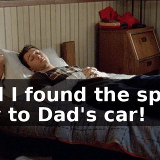 and I found the spare key to Dad's car!