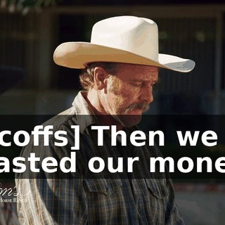 [scoffs] Then we wasted our money.