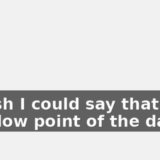I wish I could say that was the low point of the day.