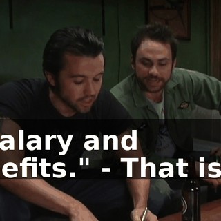 - "Salary and benefits." - That is us.