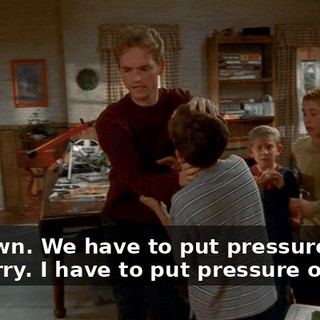 Sit down. We have to put pressure on it. I'm sorry. I have to put pressure on it.