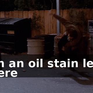 on an oil stain left here