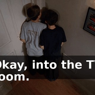 Okay, into the TV room.