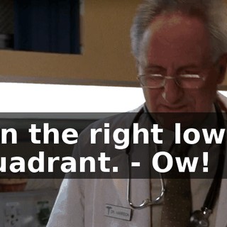 - in the right lower quadrant. - Ow!