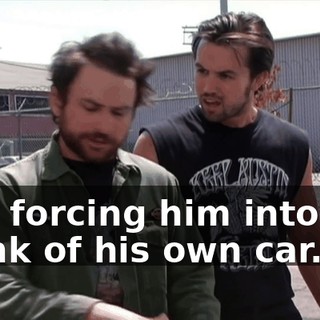 and forcing him into the trunk of his own car.