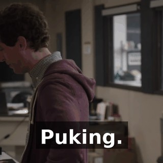 Puking.