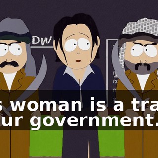 This woman is a traitor to our government.