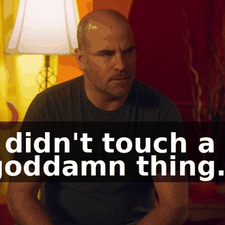 I didn't touch a goddamn thing."