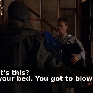 - What's this? - It's your bed. You got to blow it up.