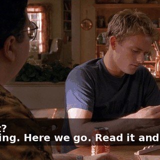 - What? - Nothing. Here we go. Read it and weep.