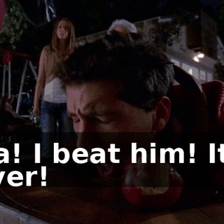 Ha! I beat him! It's over!