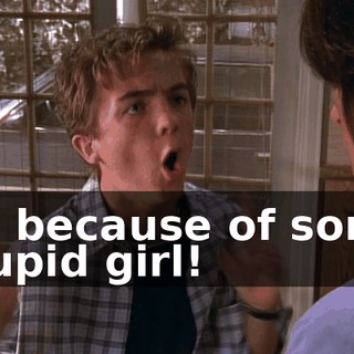 All because of some stupid girl!