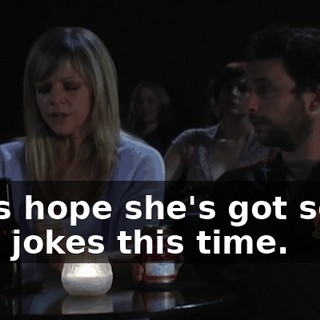 Let's hope she's got some new jokes this time.