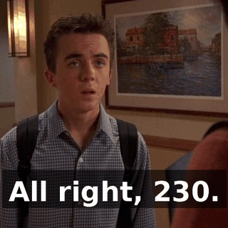 All right, 230.