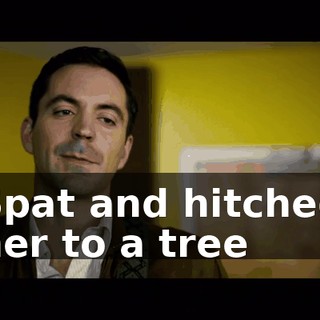 ♪ Spat and hitched her to a tree ♪