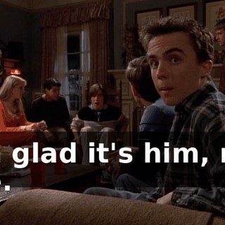 I'm glad it's him, not me.