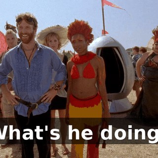 What's he doing?