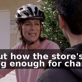 about how the store's not doing enough for charity.