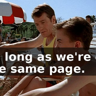 As long as we're on the same page.