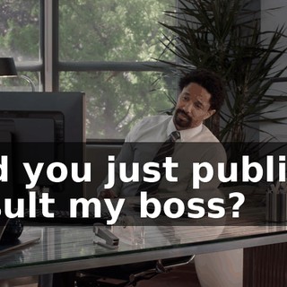 Did you just publicly insult my boss?