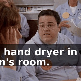 the hand dryer in the men's room.